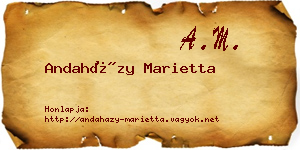 Andaházy Marietta névjegykártya